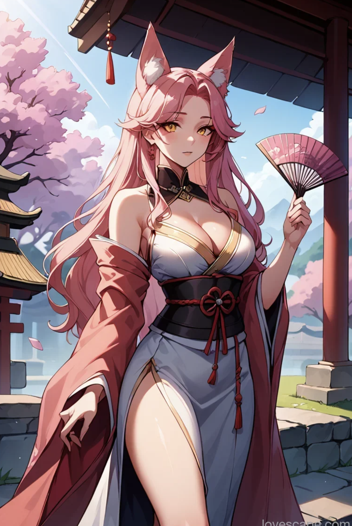 Ayame, elegante Kitsune-Priesterin